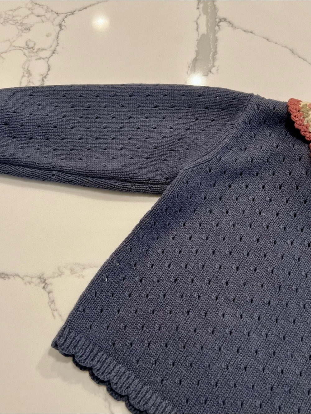 ZARA KIDS MATCHING SET- Dark Blue Knit Crocheted Top/Bottom❤️ - Picture 9 of 16